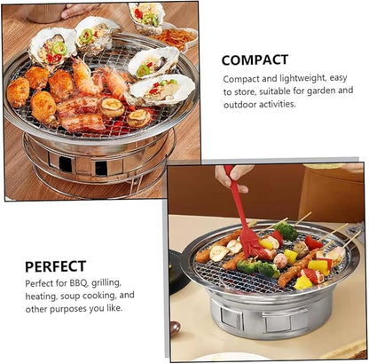 Totority Stainless Steel Korean Barbecue Oven Portable Grill Charcoal Grill Stove Outdoor Mini Bbq Stove