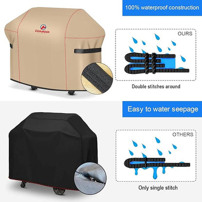 Comnova Grill Cover 51 Inch - 600D BBQ Cover for Outdoor Grill Waterproof and Heavy Duty, 51 Inch Barbecue Gas Grill Covers for Weber, Char-Broil, Nexgrill, Monument, Dyna-glo, Brinkmann and More