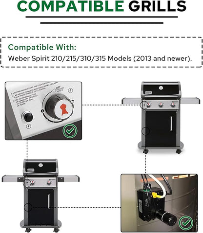 WEMEIKIT 7642 Grill Igniter Kit for Weber Spirit 210 / Spirit 310 Grills with Front-Control Panel (2013-Newer), Spirit 200/300 Igniter Replacement for Spirit E210 E310 S210 Starter Grill Parts