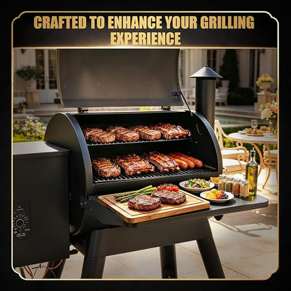 QuliMetal for Traeger Grills BAC362 Folding Front Shelf– Steel Grill Accessory for Pro 22, Pro 575, Ironwood 650, Century 22 Pellet Grills, Ideal for Food Prep and Storage, 25'' X 12''