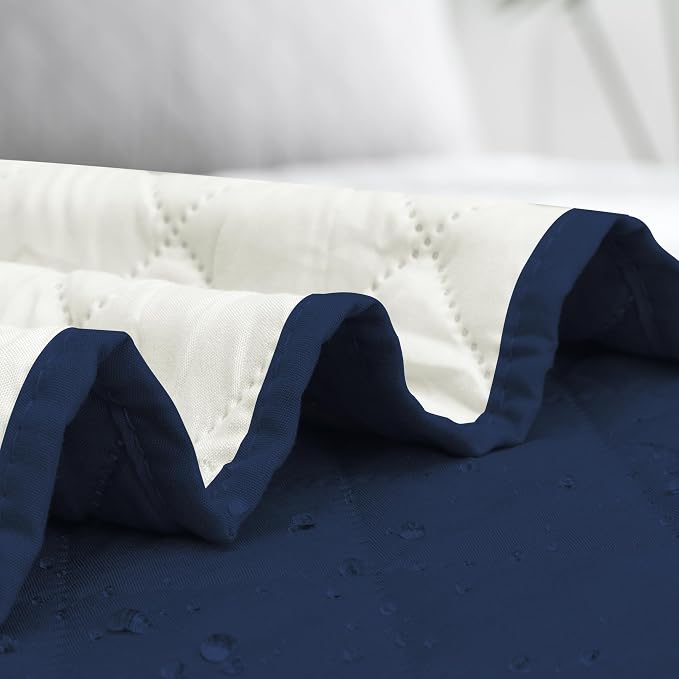 Easy-Going Sectional Couch Covers for Dogs L Shape Sofa Cover Reversible Sofa Slipcover Chaise Lounge Cover Furniture Protector Cover for Pets Dog Cat (30 x 50 inches, Navy/Ivory) | Navy/Ivory, Soft Sofa Slipcover For Dogs, Fits Left/Right Chaise Loung...