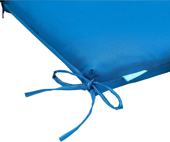 QILLOWAY Outdoor Indoor Chair Pads,Seat Cushions, Square Foam Dining Chair Patio Cushion Set of 4, All Weather, 17" Lx17 Wx3 D (Marine Blue)