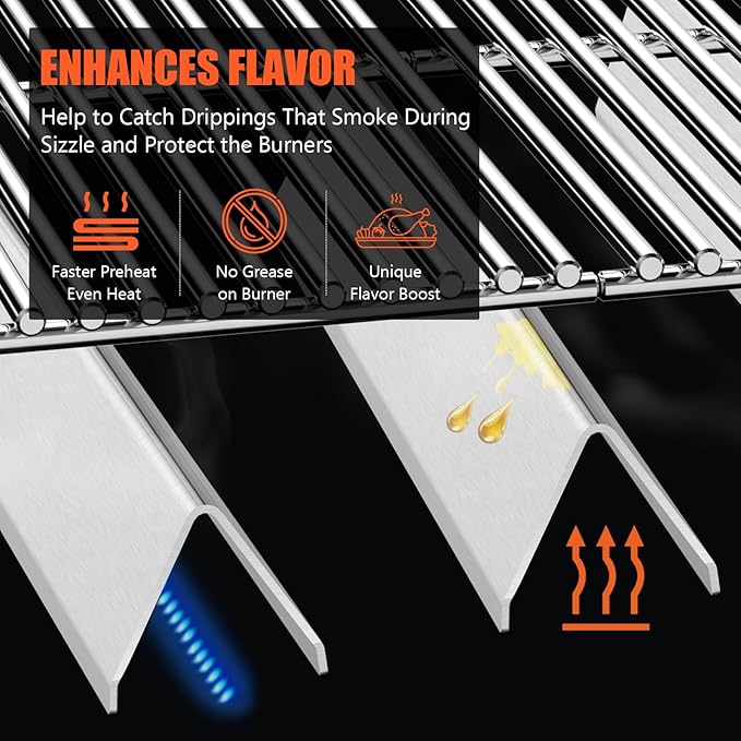 Spirit e310 Grill Parts, 69787 Grill Burner and 7636 Flavorizer Bars for Weber Spirit 300 and Spirit II 300 Series, Spirit E310 E320 E330 S310 Grill Parts for 15.3" Flavor Bars,18" Burner Tube