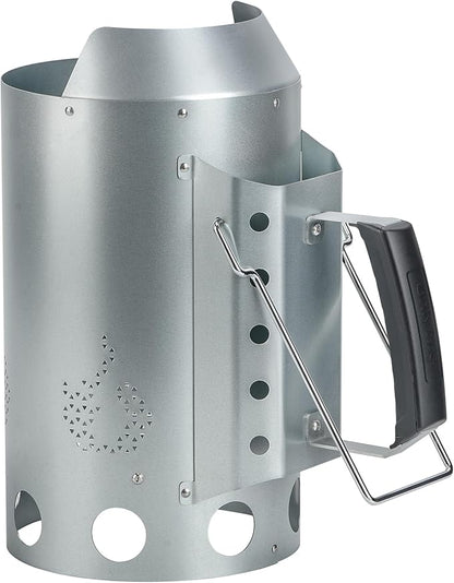 onlyfire Charcoal Chimney Starter, Round BBQ Chimney Starter for Charcoal Grills Barbecue Fire Starter with Heat Shield & Stay-Cool Handle, Sturdy and Easy to Use BBQ Grill Tools for Quickly Lighting