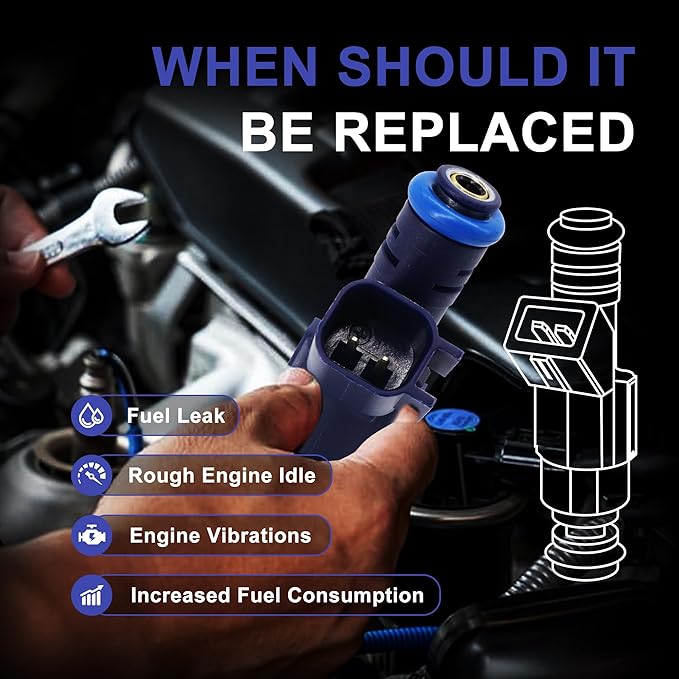 HiSport 4 PCS Fuel Injectors 3M6Z9F593BA Compatible with Ford Escape 2005-2007, Focus 2005-2006,Replacement for Mazda Tribute 2005-2006,2008 Tribute,Mariner 2005-2007 2.3L L4