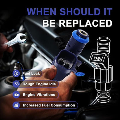 HiSport 4 PCS Fuel Injectors 3M6Z9F593BA Compatible with Ford Escape 2005-2007, Focus 2005-2006,Replacement for Mazda Tribute 2005-2006,2008 Tribute,Mariner 2005-2007 2.3L L4