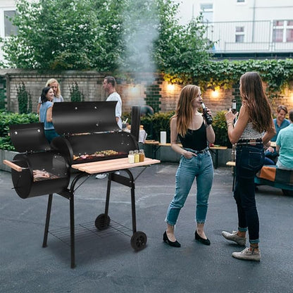 Heavy Duty BBQ Grill,Outdoor Barbecue Kettle Charcoal Grill with15cm Plastic Wheel and Thicken Chromeplated Grate Portable BBQ Grill High Temperature Spray Paint for Picnic Backyard Camping