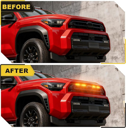 Amber Front Grills Led Lights for 2025 2026 Toyota 4Runner SR5 | 6th gen Grill Grille Light Accessoris (For SR5 only )