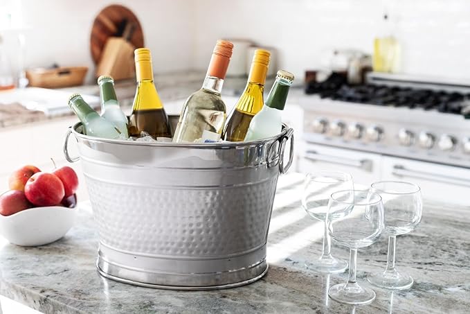 Elementi Manhattan Dark Grey Fire Pit Bundle Outdoor Firepit 36” Natural Gas Firepit Table, Glass Windscreen, Stainless Steel Cover, Canvas Cover, Floor Mat and Beverage Tub