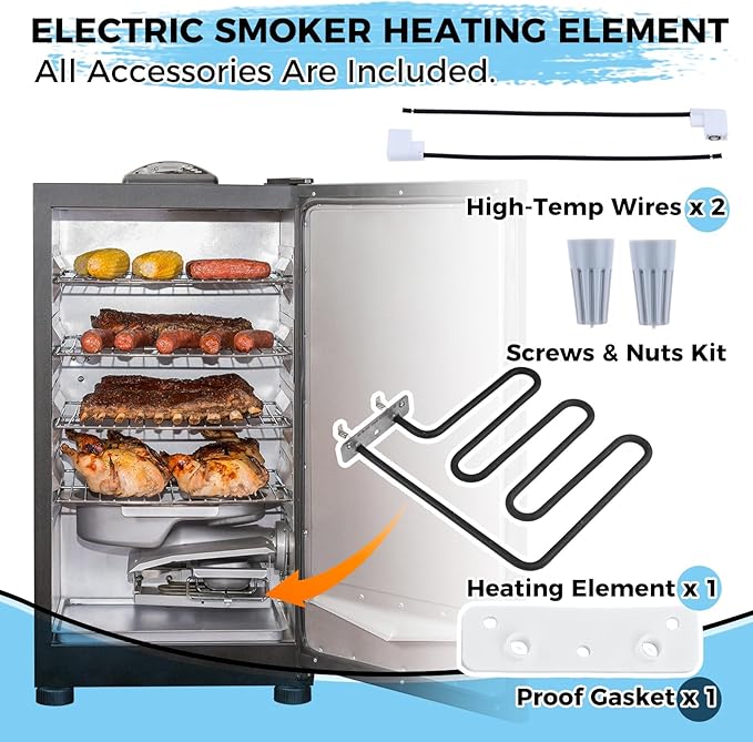 1200 Watts Smoker Heating Element Kit Replacement for Masterbuilt 40" Digital Electric Smokers, Replace 9907090039
