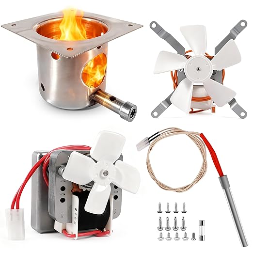 Fire Burn Pot, Hot Rod Ignitor, Upgraded 2.0 RPM Auger Motor,Induction Fan Wood Pellet Grills Parts Replacement Kits Compatible with Pit Boss, Traeger Camp Chef, Z Grills Pellet Grills