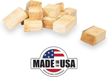 MARSHALLTOWN Arkansas Championship Hickory Wood Chunks for Smokers, 10 Pound Box of Genuine American Hickory Wood for Smoker and Grilling, Smoker Chunks, HCKCHNK10