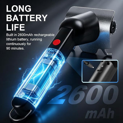 Electric Grill Brush Cleaner, Cordless Power BBQ Grill Brush with LED Light, 2600mAh Rechargeable Battery, High Torque Motor, Replaceable Brush Heads & Grate Lifter, Easy Grill Cleaner