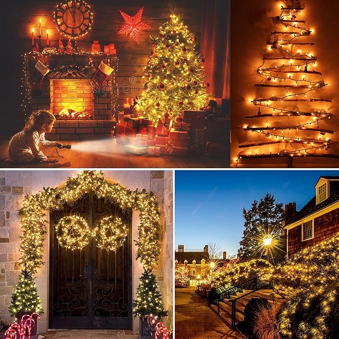 BrizLabs Clear White Incandescent Christmas String Lights 600 Count 139.2ft | Connectable; UL Certified; Outdoor Mini Lights Set Xmas Tree Light for Indoor Outside Holiday Tree Garden Party Home Decor