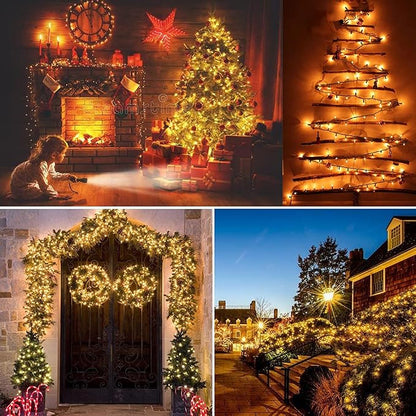 BrizLabs Clear White Incandescent Christmas String Lights 600 Count 139.2ft | Connectable; UL Certified; Outdoor Mini Lights Set Xmas Tree Light for Indoor Outside Holiday Tree Garden Party Home Decor