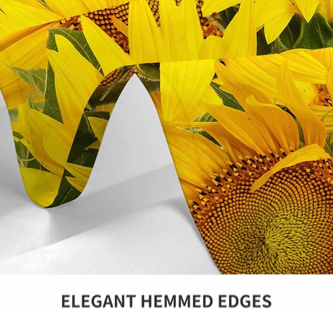 TKS MITLAN Yellow Sunflowers Tablecloth Decor Sunset Sunflower Field Table Cloth Dining Room Kitchen Table Cover 60" X 84" Oblong/Rectangle