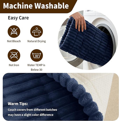 Leakproof Couch Cover for Dogs, Non Slip Washable Sofa Protector | Stain-Resistant Window Seat Cushions Chair Mat Car Seat Cover for Kids Pets (NavyBlue 27.6" x 70.9")