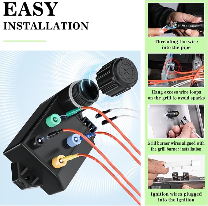 GRISUN 66355 4-Outlet Igniter Kit for Weber Genesis II Grills | 4-Outlet Electronic Ignition; Fits 2017 and Newer Weber Genesis II E210, E410, LX410 and SE410 Gas Grills