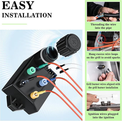 GRISUN 66355 4-Outlet Igniter Kit for Weber Genesis II Grills | 4-Outlet Electronic Ignition; Fits 2017 and Newer Weber Genesis II E210, E410, LX410 and SE410 Gas Grills