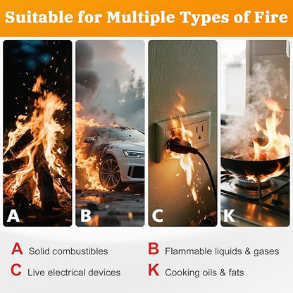 Portable Fire Extinguisher for Home - Mondoshop 1-Pack Water-Based Small Fire Extinguisher with Mount for A, B, C, K Fire, Suitable for Vehicle, Kitchen, Home, Car, Camping, Boat, Business
