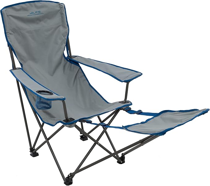 ALPS Mountaineering Escape Lounge Camping Chairs for Adults with Footrest and Adjustable Armrests, Sturdy Steel Frame, Compact Foldable Design, and Carry Bag