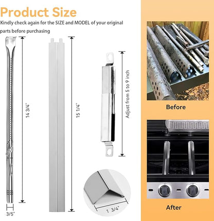 463365021 Grill Replacement Parts for Charbroil Performance 4 Burner 463365522 463366022 463351021, 5 Burner 463448021, 6 Burner 463228622, G327-2100-W1 Burner Tubes, G325-0002-W1 Heat Plates