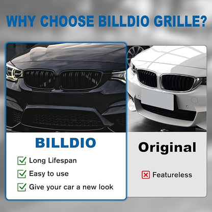 F32 Grille - Front Kidney Grille Compatible with 2014-2020 4 Series F32/F33/F36 428i 430i 435i 440i，2015-2019 F82 F83 M4 3 Series F80 M3 Double Slats Glossy Black