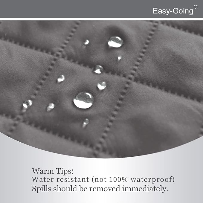 Easy-Going Recliner Chair Slipcover Reversible Sofa Cover Water Resistant Couch Cover Furniture Protector with Elastic Straps for Pets Dog (Recliner 22 inch, Gray/Ivory) | Machine Washable Slipcover For Dogs, Water Resistant Furniture Mat For Living Ro...
