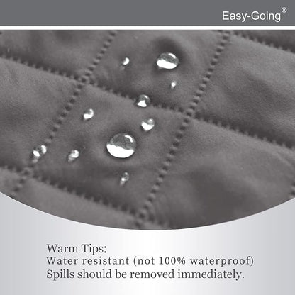 Easy-Going Recliner Chair Slipcover Reversible Sofa Cover Water Resistant Couch Cover Furniture Protector with Elastic Straps for Pets Dog (Recliner 22 inch, Gray/Ivory) | Machine Washable Slipcover For Dogs, Water Resistant Furniture Mat For Living Ro...