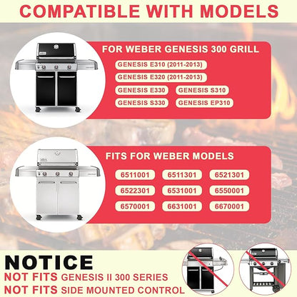 Grill Parts Kit for Weber Genesis 300 310 330 Genesis E330 E310 S310 S330 EP330 S320 E320 Grill Parts 17.5" Flavorizer Bars, Genesis 7528 Grates Heat Deflector Grill Parts Kit, 3Pcs 62752 Burner Tube