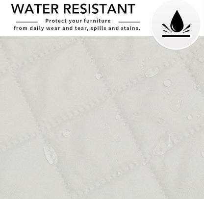 Easy-Going Chair Sofa Slipcover Reversible Sofa Cover Water Resistant Couch Cover Furniture Protector Cover with Elastic Straps for Pets Kids Children Dog Cat (Chair, Ivory/Ivory) | Machine Washable Slipcover For Dogs, Water Resistant Furniture Mat For...