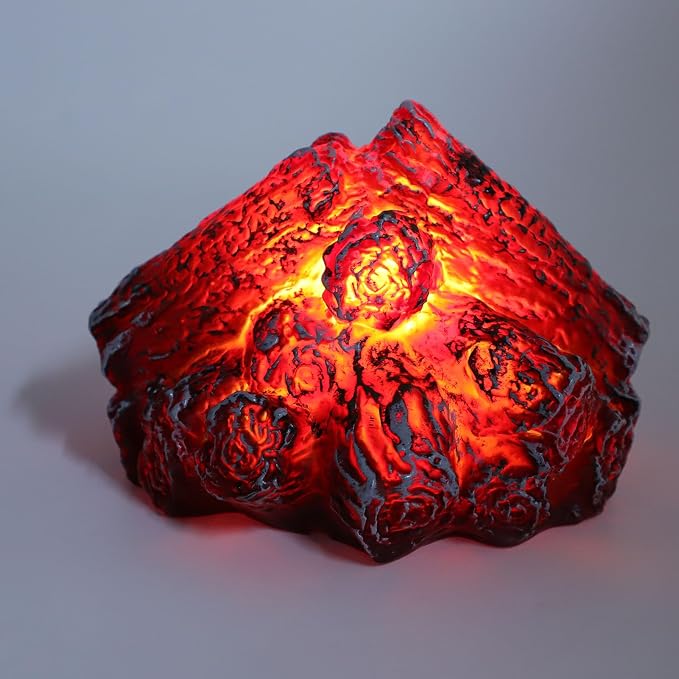 YOUTHINK LED Charcoal Lamp, Flameless Fireplace Light, USB Charging, Indoor Outdoor Use, for Home Decor, Night Light