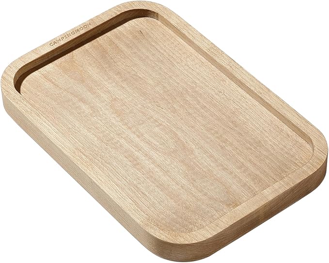 CAMPINGMOON Mess Tin Cutting Board 7.2'' x 4.8'' Wooden Cooking Cutting Plate Coaster Pot Holder YM-2013