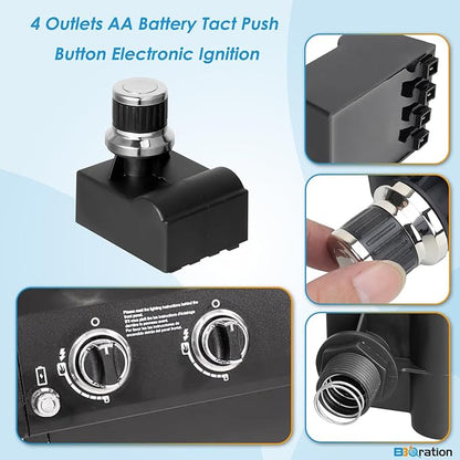 4 Outlets AA Battery Tact Push Button Electronic Ignition Module Replacement for Charbroil, Nexgrill, Kenmore, Char-Griller, Grill Igniters for Charbroil Grill Igniter Replacement