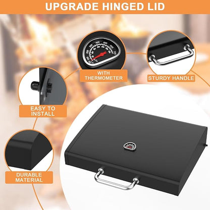 Upgrade Griddle Lid for Blackstone Omnivore 1666 22 Inch Tabletop Griddle(2024 Model),Grill Hard Cover w/Handle & Thermometer for Blackstone Hinged Lid 22" Omnivore Parts 2203 2304 2205 Flattop Cover