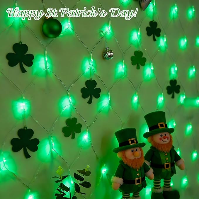 QITONG Green Net Lights Outdoor Mesh Lights, 360 LED 12ft x 5ft Christmas Net Light with 8 Modes, Clear Wire Bush Light Plug in