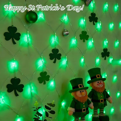 QITONG Green Net Lights Outdoor Mesh Lights, 360 LED 12ft x 5ft Christmas Net Light with 8 Modes, Clear Wire Bush Light Plug in