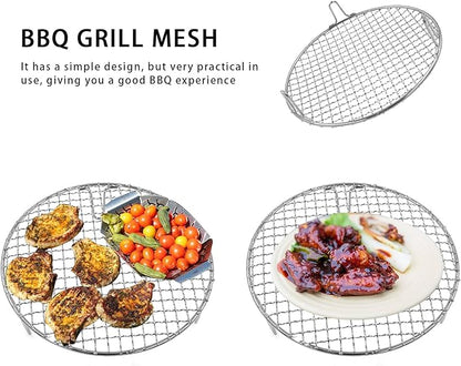 Barbecue Grill Net,BBQ Net for Grilling,Multi-Purpose SUS304 BBQ Grill Mesh, Round Barbecue Wire Rack,BBQ Grate/Steam Mesh for Camping Charbroil Outdoor Barbeque Backyards