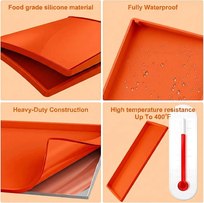 BANGIE 22" Silicone Griddle Mat for Blackstone Accessories - Anti-Warping & UV-Resistant Cover for Tabletop Portable Flat Top Grill, Blocks Condensation Rust (Orange)