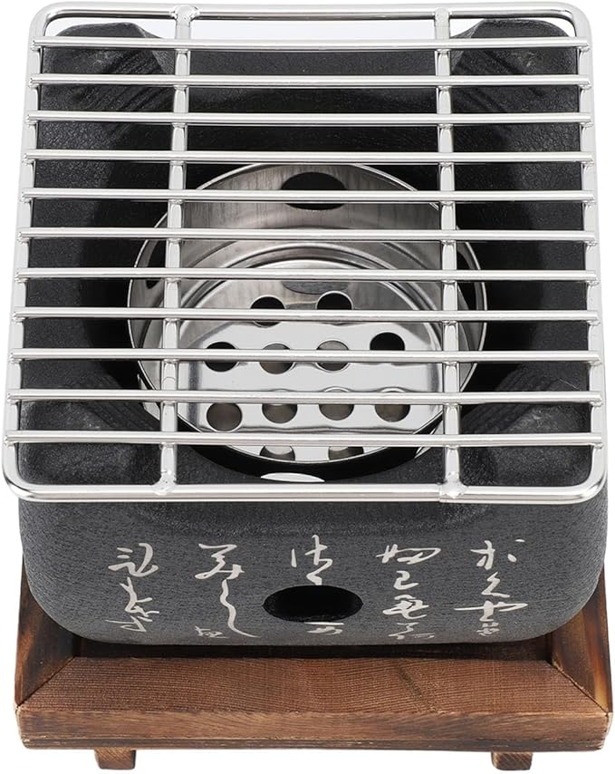 Zopsc Japanese Food Charcoal Stove, Mini Portable Barbecue Stove, Fast Heating Multi Functional Charcoal Grill for Family Grilling Outdoor Cooking (16.5x14.5cm / 6.5x5.7in)