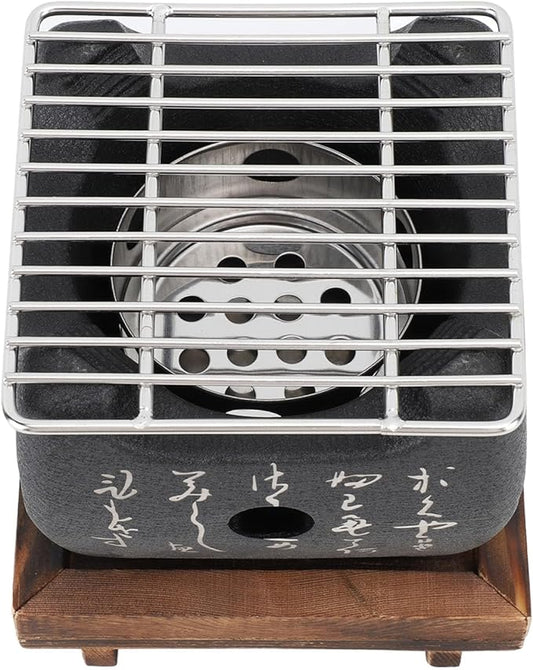 GOWENIC Japanese Charcoal Stove Mini Portable BBQ Grill, Multi Functional Fast Heating Barbecue Stove for Family Grilling, Charcoal Oven (19.5x18cm / 7.7x7.1in)