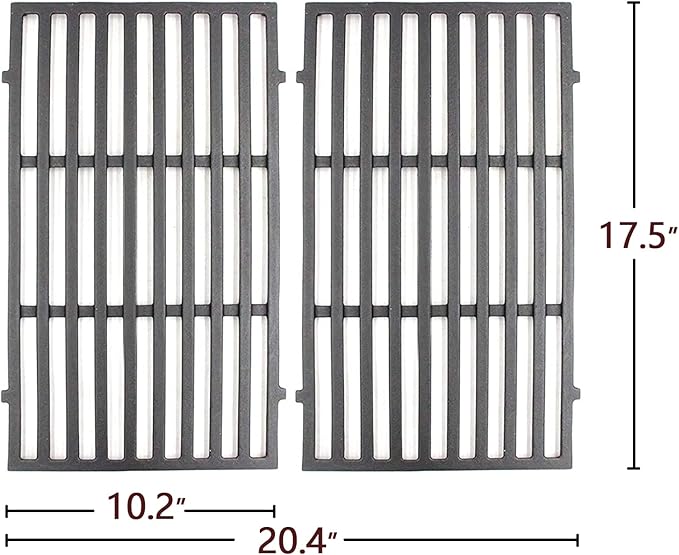 Hongso 17.5" Grill Grates, 15.3" Flavorizer Bars, 18" Burner Tubes, Replacement Parts for Weber Spirit 200 Series E/S 210 215 220, Spirit II 210 & GS4 II E-210, E-220 Grill (Front-Mounted Control)