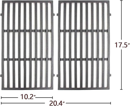 Hongso 17.5" Grill Grates, 15.3" Flavorizer Bars, 18" Burner Tubes, Replacement Parts for Weber Spirit 200 Series E/S 210 215 220, Spirit II 210 & GS4 II E-210, E-220 Grill (Front-Mounted Control)