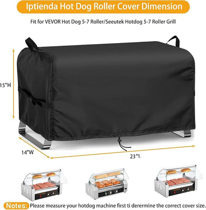 Hot Dog Roller Cover for VEVOR Hotdog 5-7 Roller Machine-23x14x15 | 23inch Hot Dog Machine Cover for Seeutek Hotdog 5-7 Roller Grill, Hotdog Cooker, Hotdog Warmer,Maker,Toaster