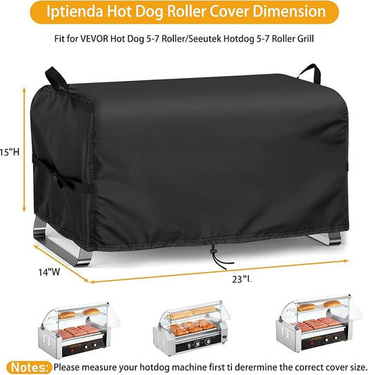 Hot Dog Roller Cover for VEVOR Hotdog 5-7 Roller Machine-23x14x15 | 23inch Hot Dog Machine Cover for Seeutek Hotdog 5-7 Roller Grill, Hotdog Cooker, Hotdog Warmer,Maker,Toaster