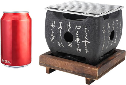 Japanese Charcoal Grill Multi Functional Fast Heating Mini Portable Barbecue Stove Hibachi Grill Outdoor Camping Grill(L)