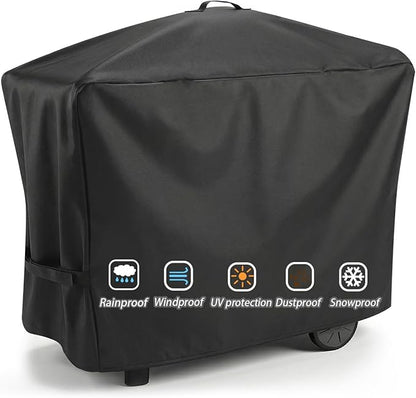 57 Inch Grill Cover for Weber Q Grill, 7112 Grill Cover for Weber Q2000, Q2200, Q2400, Q300, Q3000, Q3200 Gas Grills, Heavy Duty Waterproof BBQ Gas Grill Cover, Straps for Fix with Handles, 600D