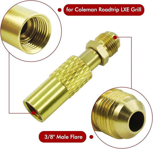 MENSI 3/8" Male Flare Converter Adapter for Coleman Roadtrip LXE Grill to Hook Up RV Propane Extension Hose Roadtrip Grill Series 9949 / 9949A and Some 9941， C001, 5010000743, 9942A5251