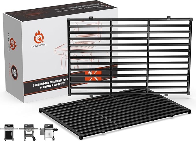 17.5" Grill Grates for Weber Spirit 300, Grill Parts for Weber Spirit E310 & GS4 Spirit II 300 Series, Spirit II E310, Spirit 2 E310, Genesis Silver/Gold B & C,Porcelain Enameled Cast Iron Grate 7638
