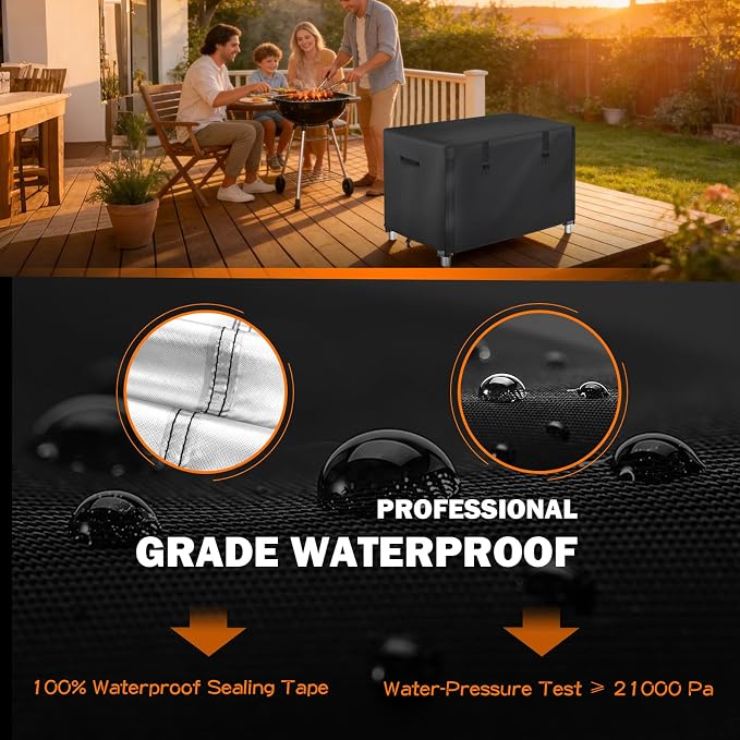 TOHONFOO Outdoor Prep Table Cover Waterproof for Grill Cart,36x24x35in | 420D UPF50+ Heavy duty waterproof patio Steel grill cart table cover compatible with outdoor keter unity small portable table